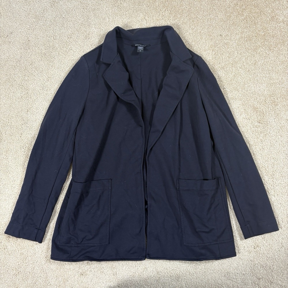 Athleta Womens Blazer Jacket Black Eastbound Tencel Lyocell Spandex Size 14